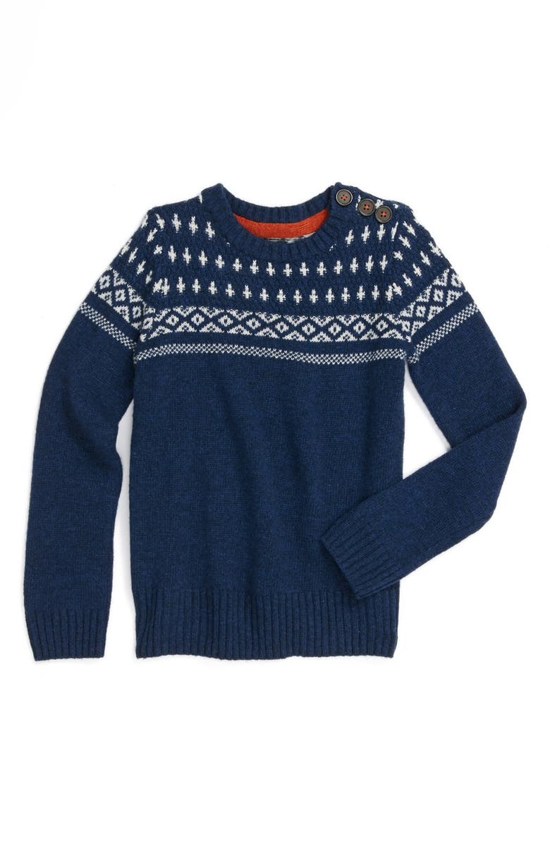 Mini Boden Stripe Cable Knit Sweater (Little Boys & Big Boys) | Nordstrom