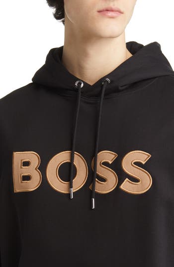 BOSS Sullivan Appliqué Oversize Cotton Logo Hoodie