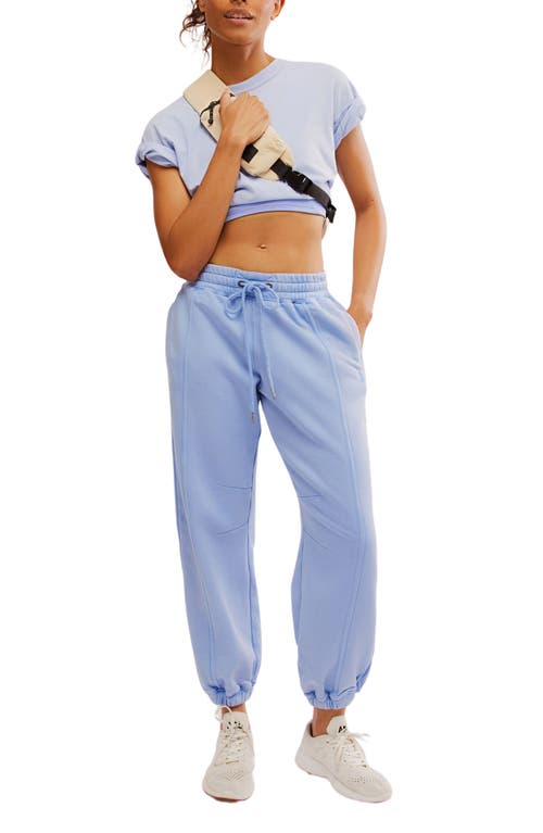 Shop Free People Sprint To The Finish Seamed Sweatpants In Blueberry