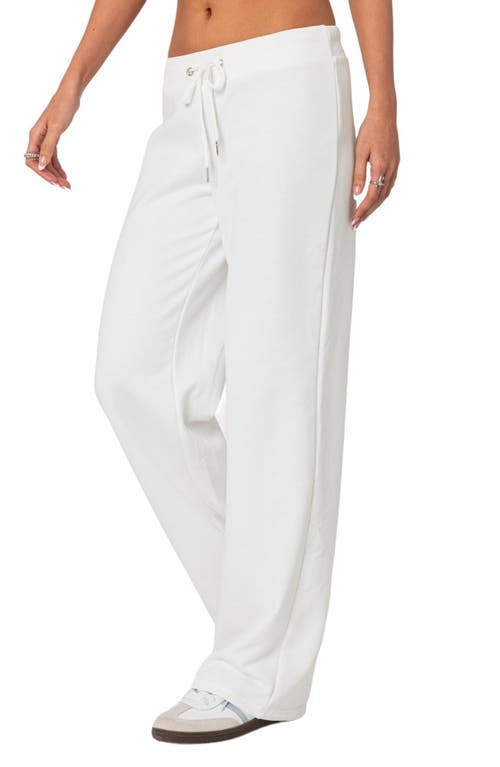 Edikted Quinn Straight Leg Sweatpants In White