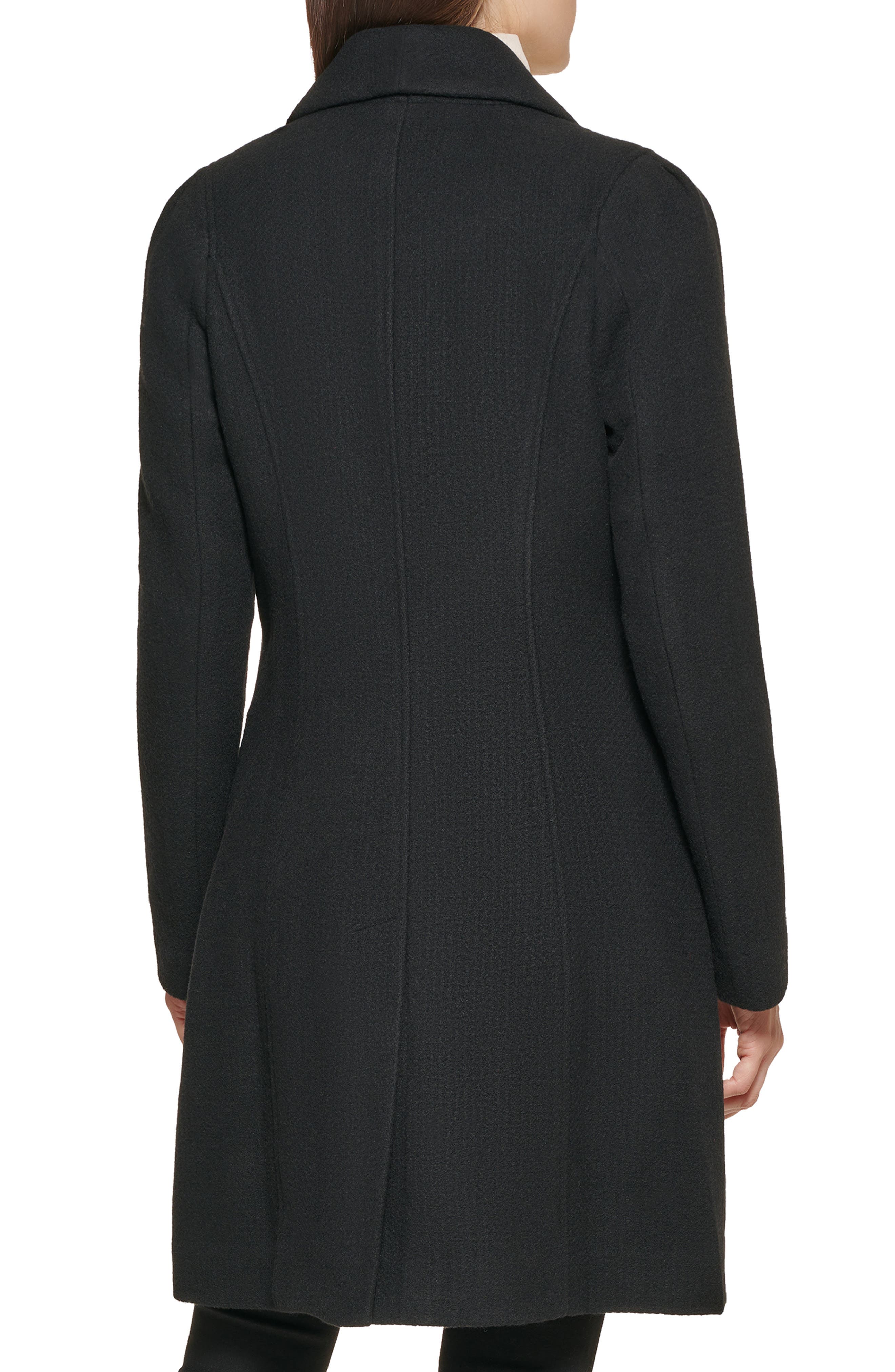 guess double breasted wool blend coat