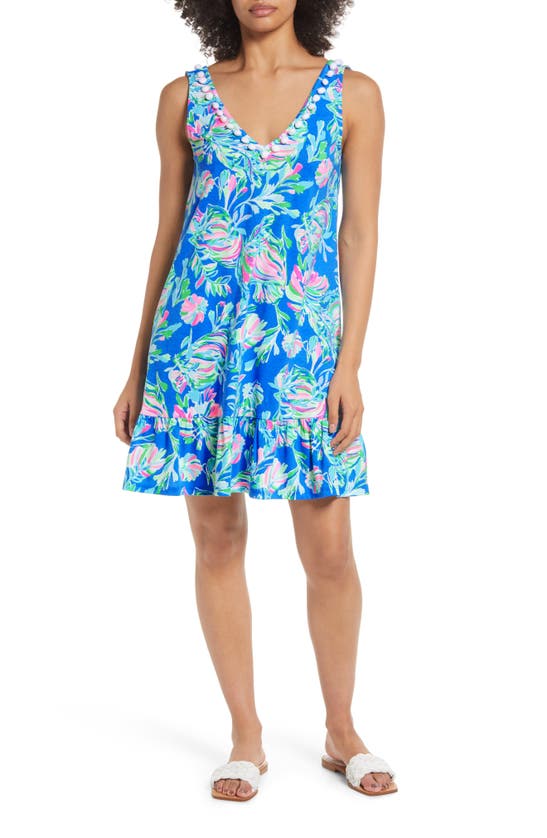Lilly Pulitzer Camilla Floral Print Cotton Tank Dress In Blue Flare ModeSens