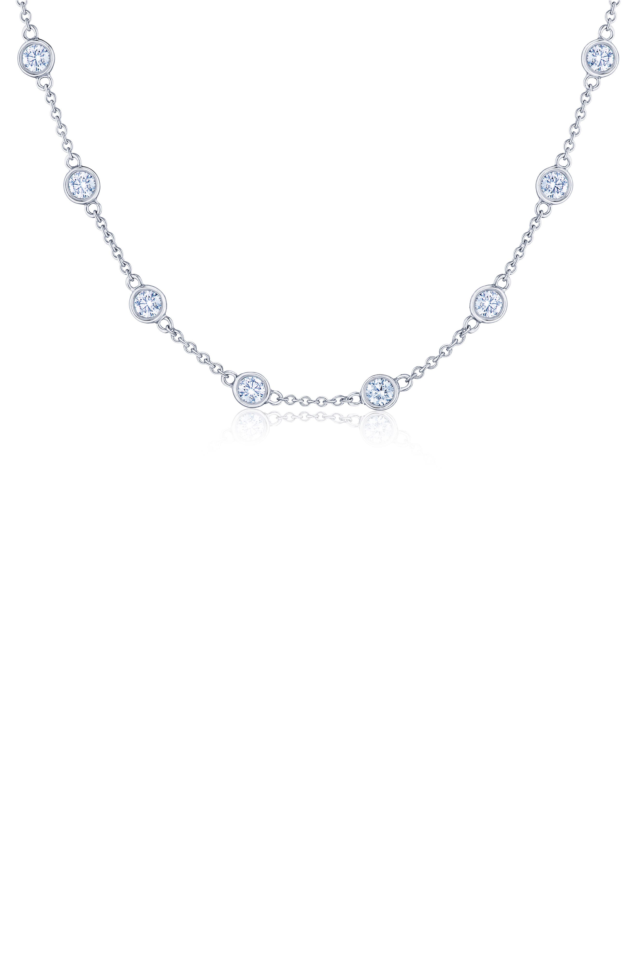 platinum diamond station necklace