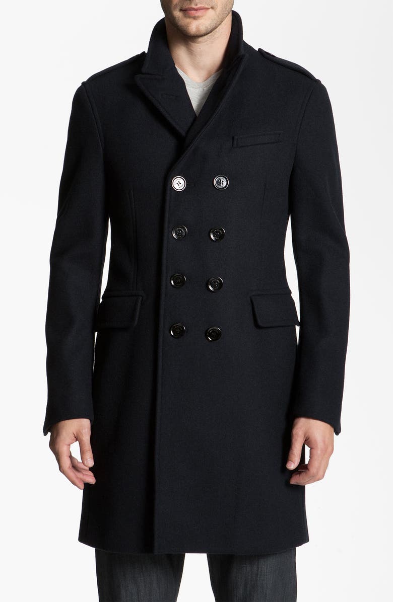 Burberry Brit Wool Blend Trim Fit Trench Coat | Nordstrom