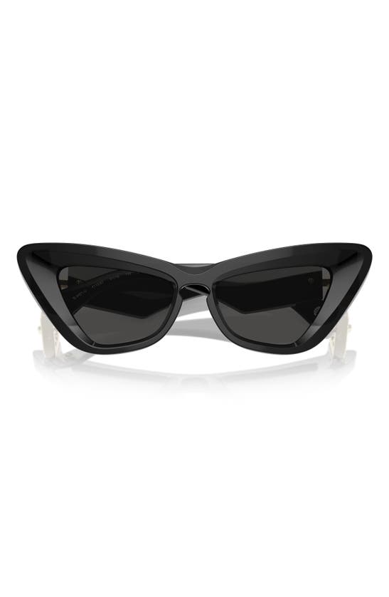 Shop Burberry 51mm Cat Eye Sunglasses In Dark Grey