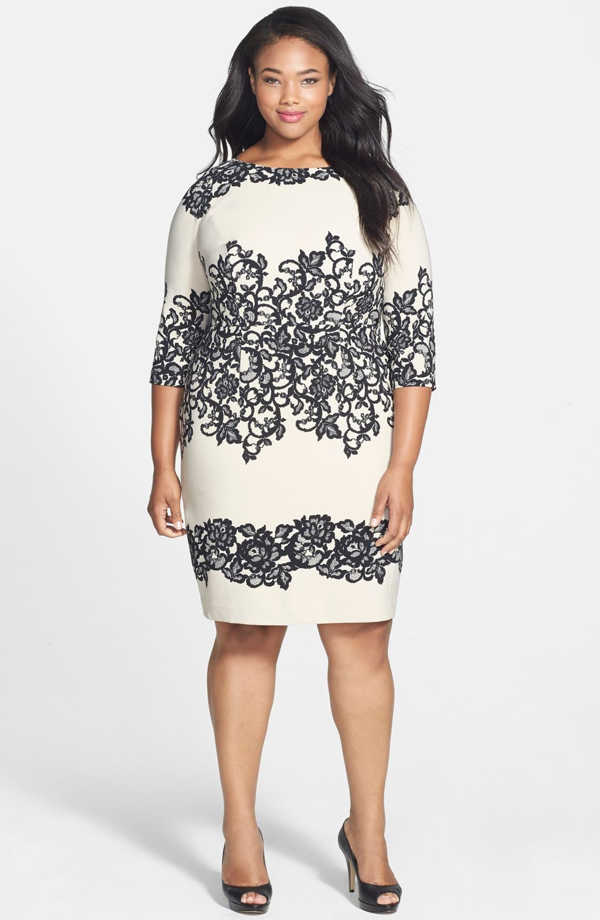 Adrianna Papell Print Sheath Dress (Plus Size) | Nordstrom