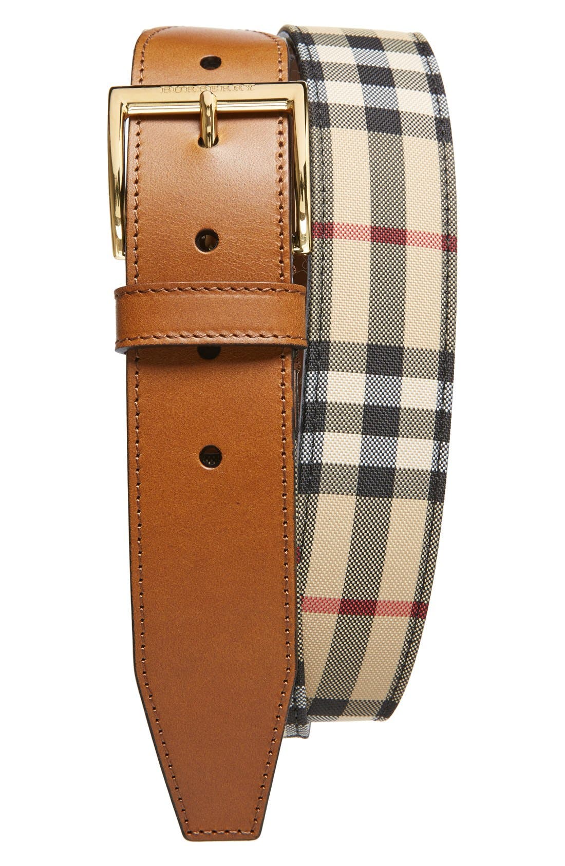 burberry horseferry check and leather belt