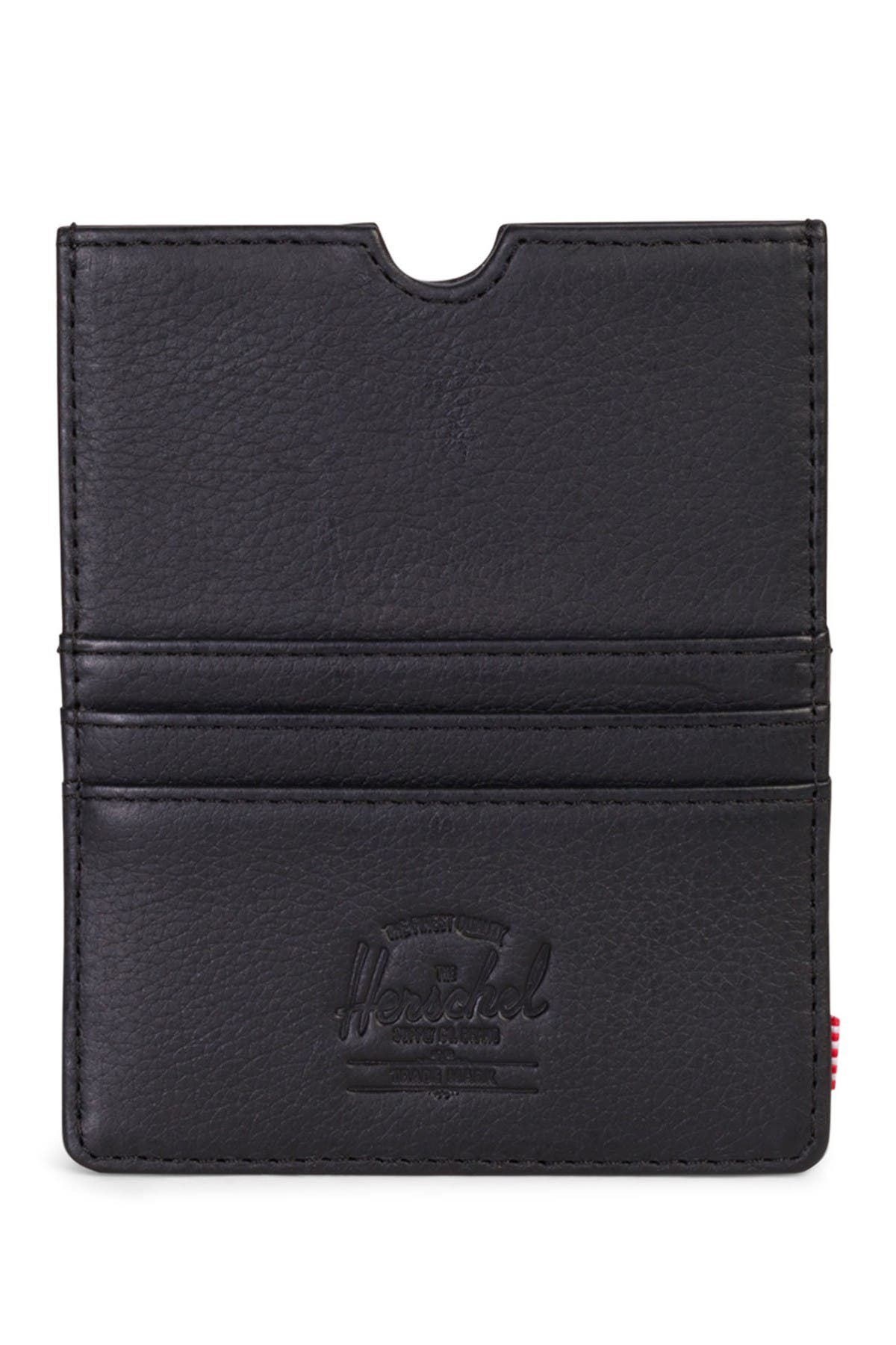 Herschel Supply Co Eugene Pebbled Leather Passport Holder In Black
