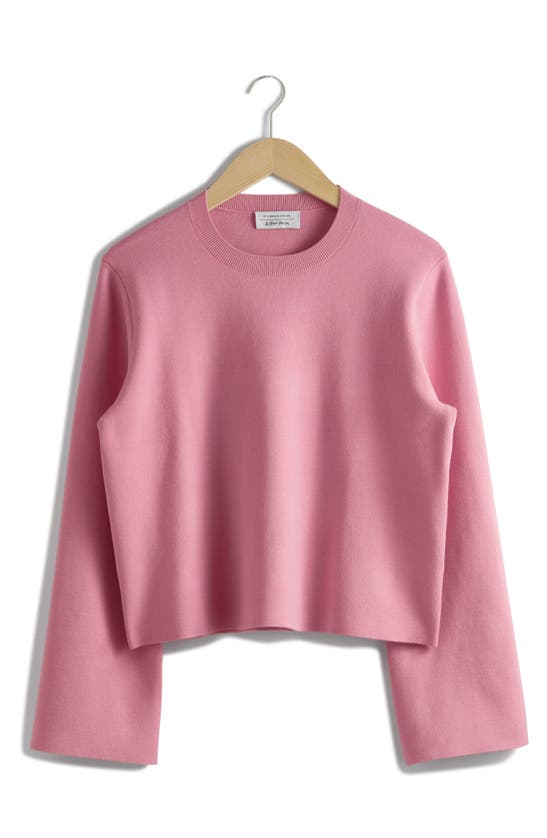 Shop & Other Stories Crewneck Sweater In Pink Medium Dusty