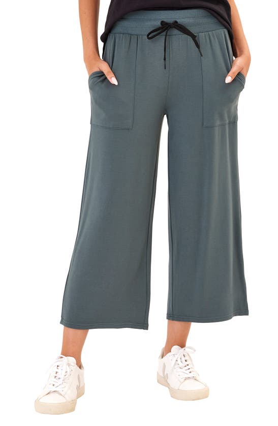 Threads 4 Thought Carrie Feather Fleece Crop Wide Leg Sweatpants In Seagrass