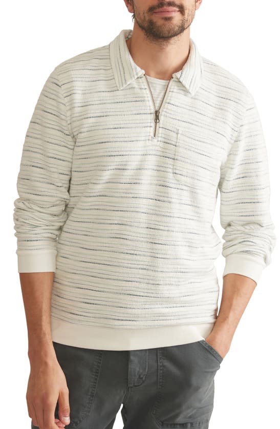 Marine Layer Textured Stripe Pullover Sweater In Natural Cool Stripe