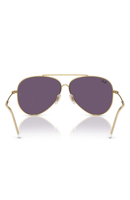Ray Ban Reverse 62mm Oversize Aviator Sunglasses In Violet