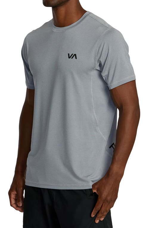 Shop Rvca Sport Vent Stripe Performance Graphic T-shirt In Chalk Stripe