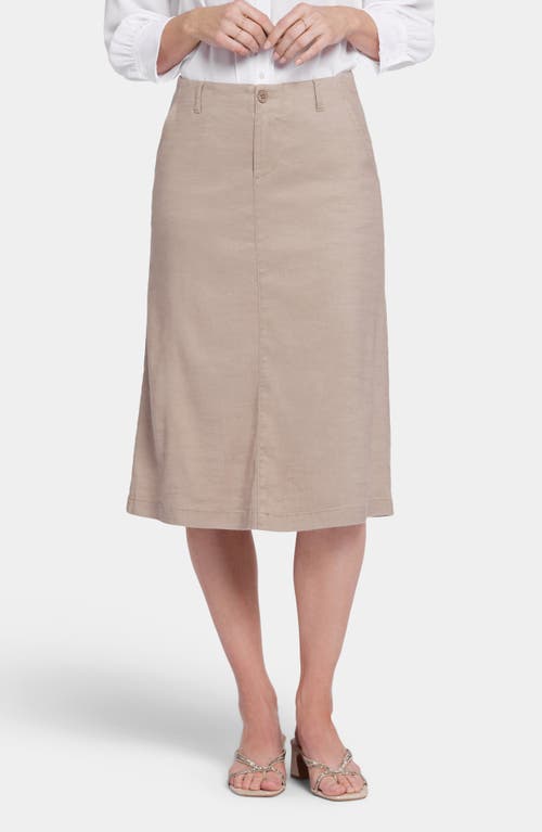 Marilyn Linen Blend A-Line Skirt in Saddlewood