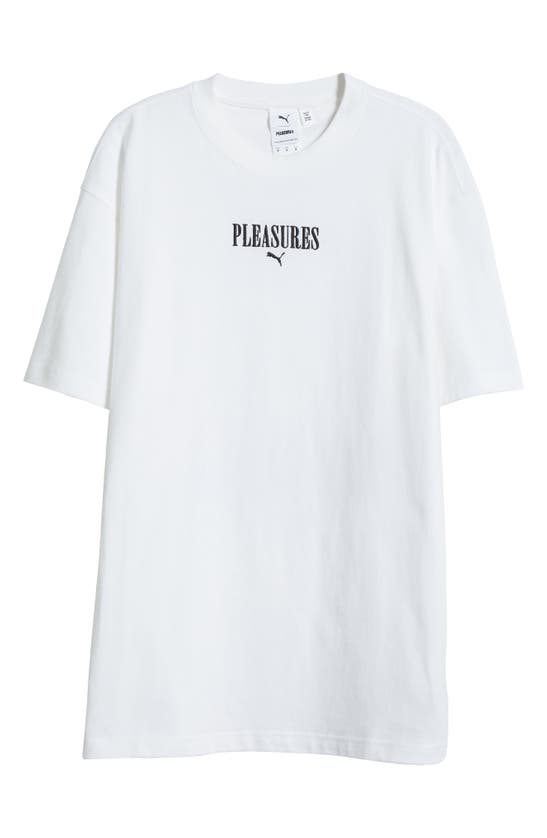 Shop Puma X Pleasures Logo T-shirt In  White