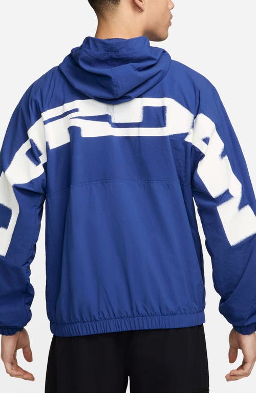 Shop Jordan Mvp Hooded Nylon Anorak In Game Royal/sail/sail