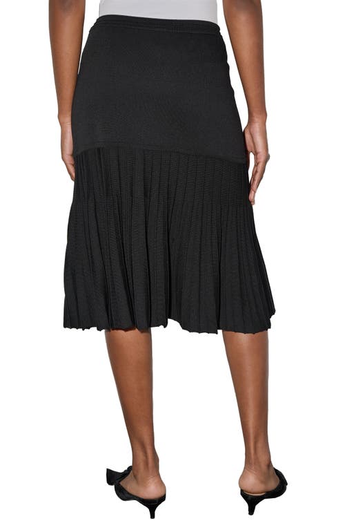 Shop Ming Wang Soft Mixed Media Trumpet Skirt In Black