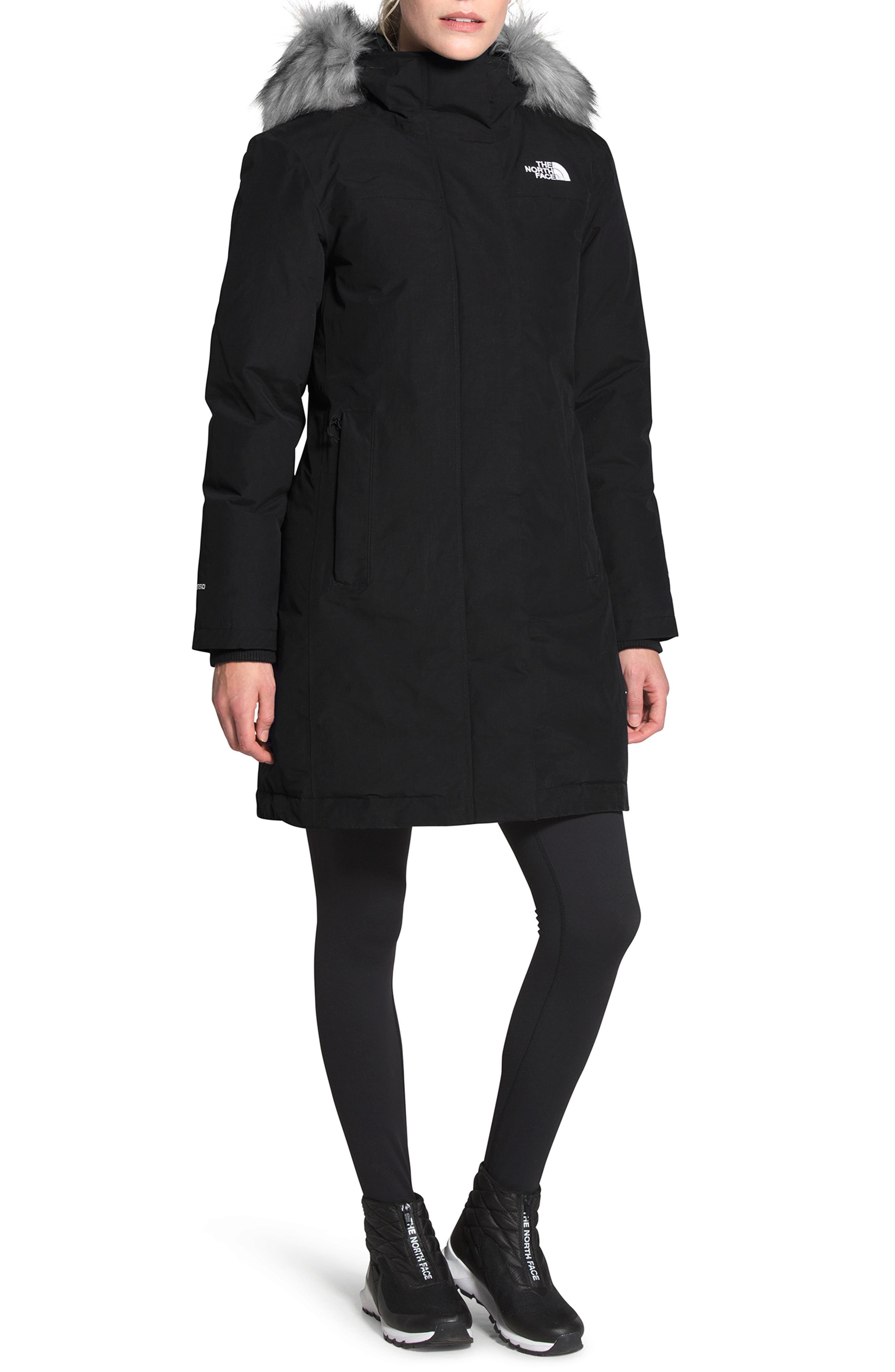 north face knee length winter coat