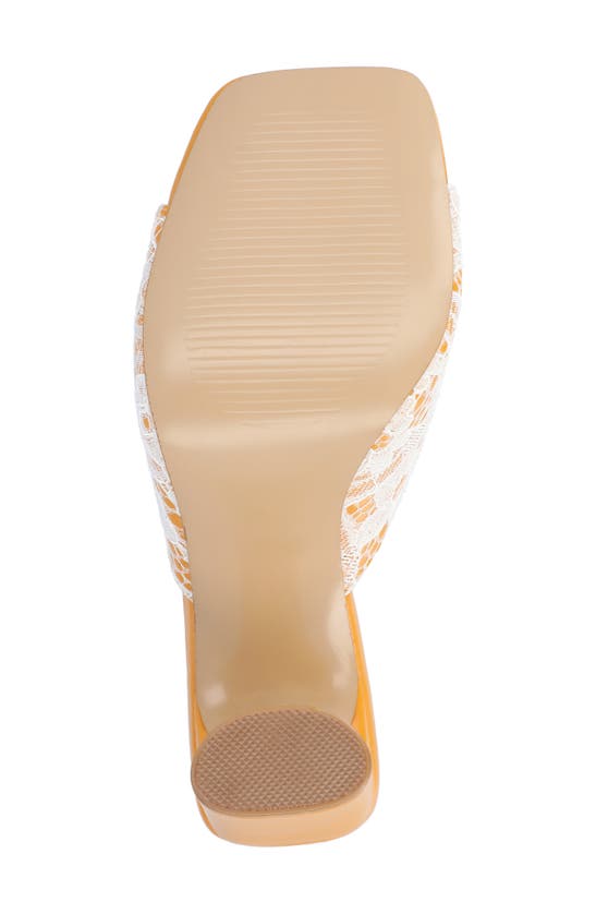 Journee Collection Daivia Lace Block Heel Sandal In Orange