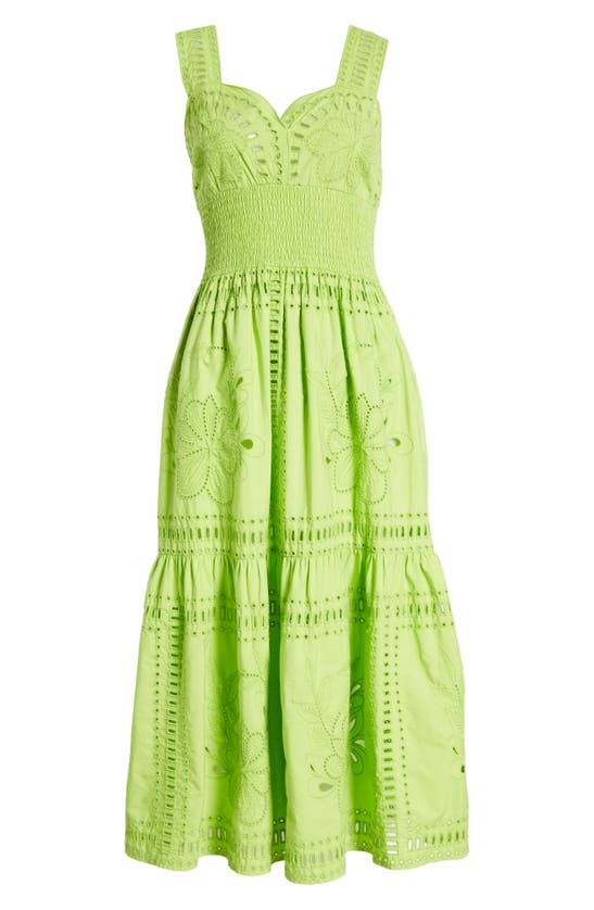 Shop Rails Fawn Smocked Waist Broderie Anglaise Sundress In Island Green