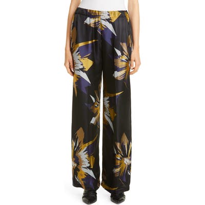 Zero + Maria Cornejo Kati Floral Jacquard Pants, Black