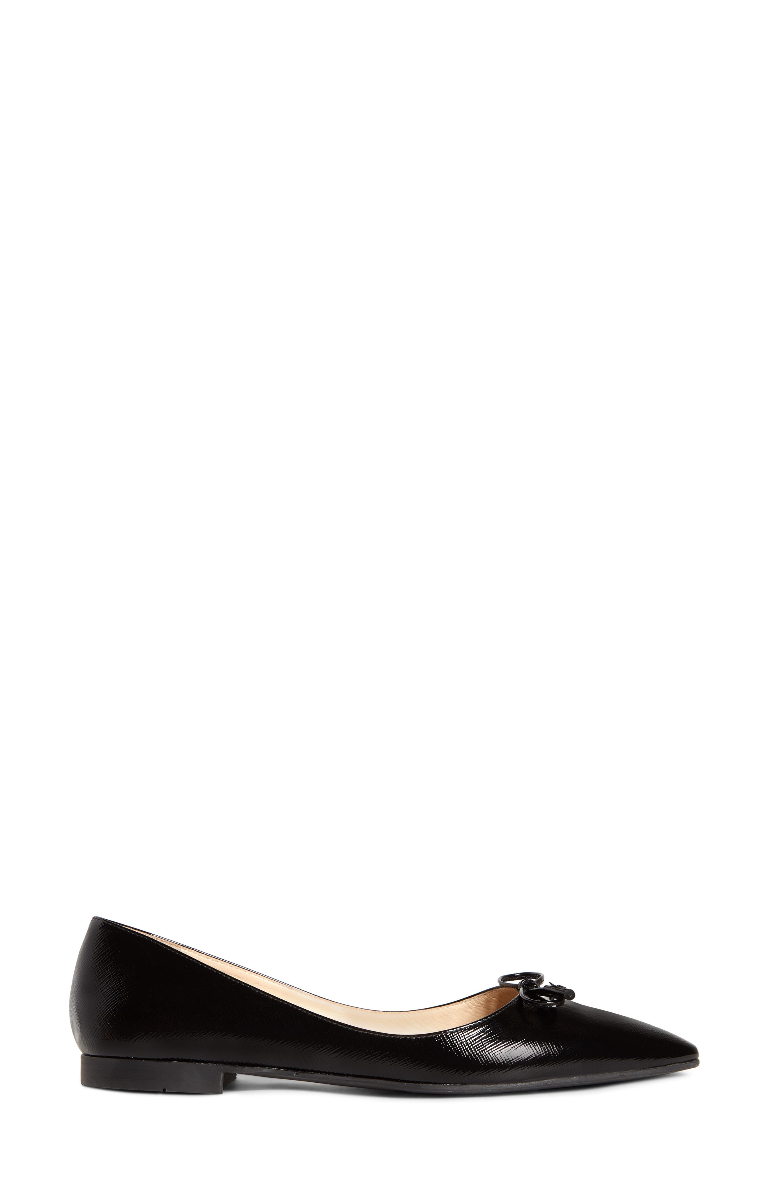 prada bow logo pointed toe flat