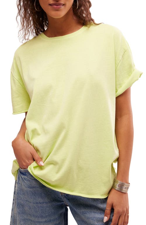 Nina Crewneck Cotton T-Shirt in Sunny Lime