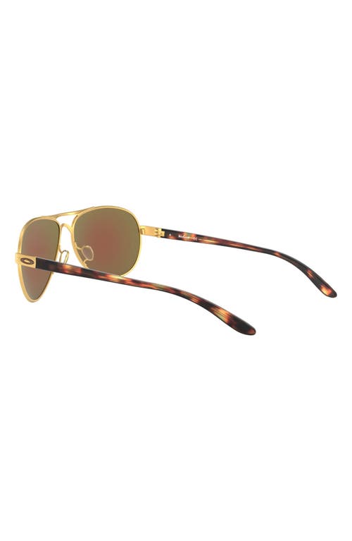 Shop Oakley 59mm Polarized Aviator Sunglasses In Satin Gold/prizm Violet