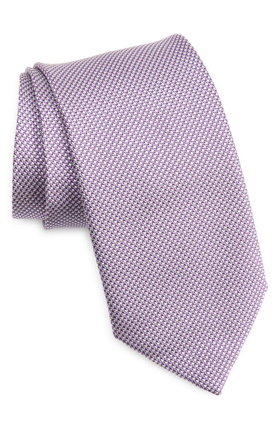 David Donahue Neat Silk Tie In Purple