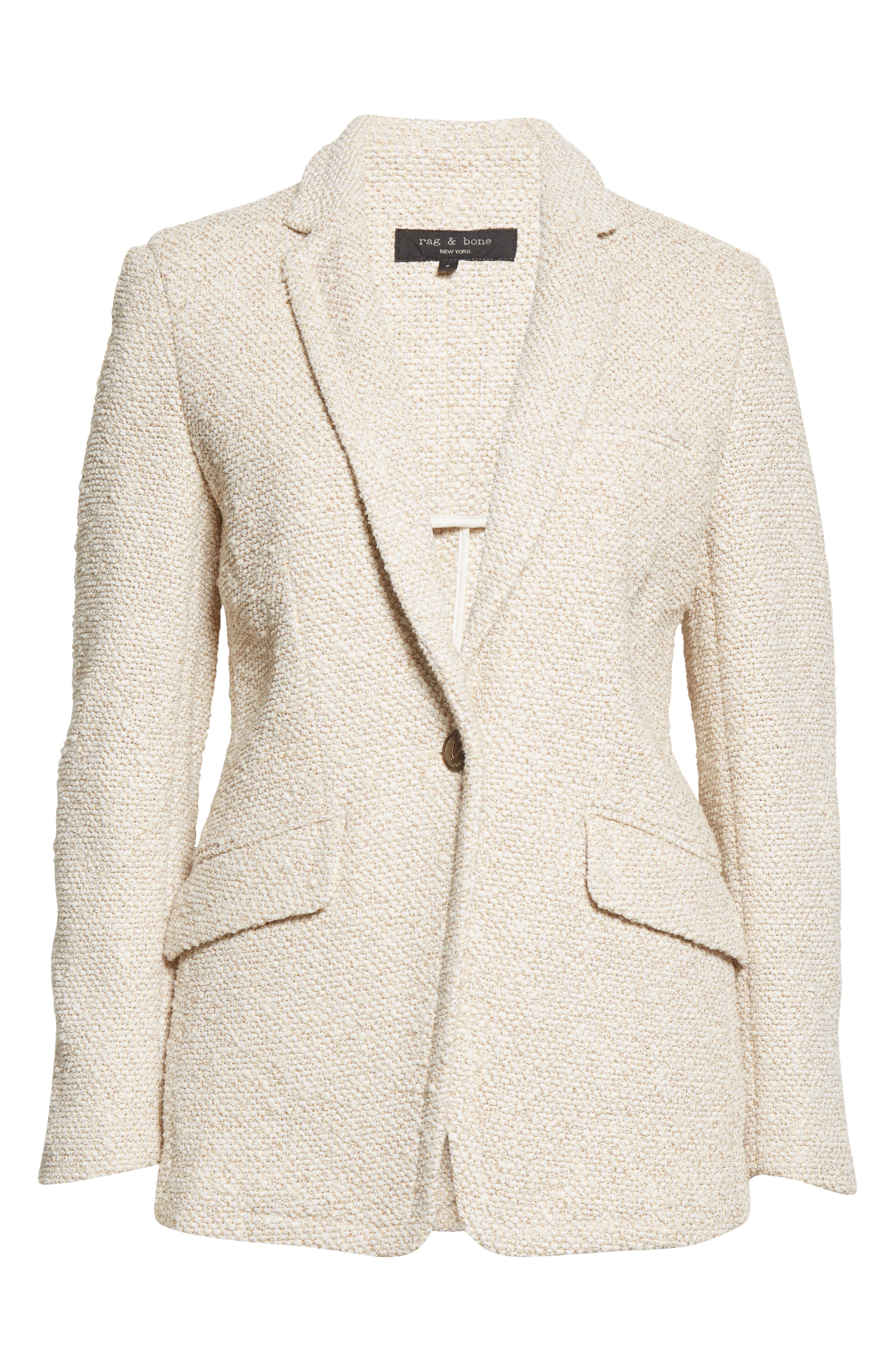 beige tweed jacket