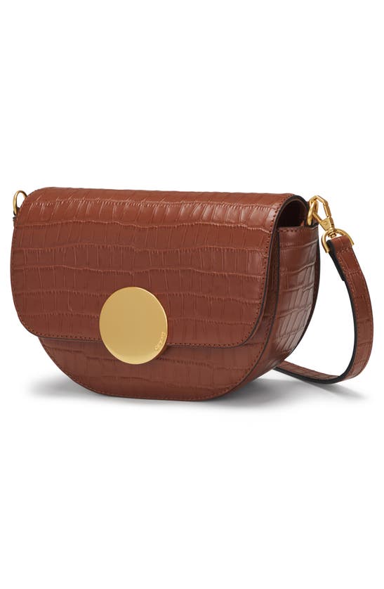 Shop Oryany Lottie Croc Embossed Crossbody Bag In Toffee Tan