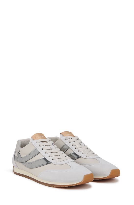 Shop Vince Oasis Sneaker In Off White/ Silver