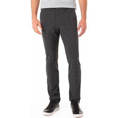 Liverpool Saville Slim Fit Plaid Knit Pants, Grey