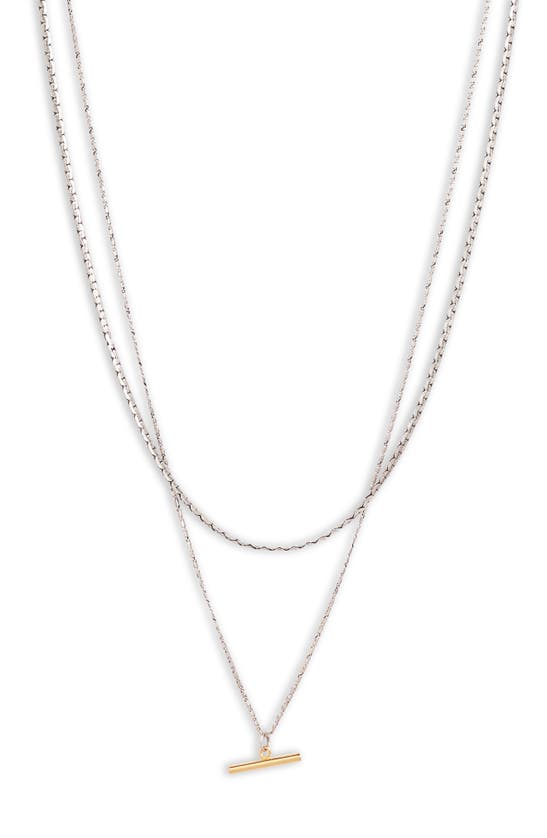 Nordstrom Layered Toggle Necklace In Silverold