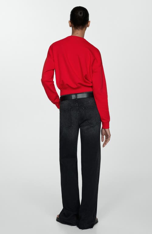 Shop Mango Cotton Crewneck Sweatshirt In Red