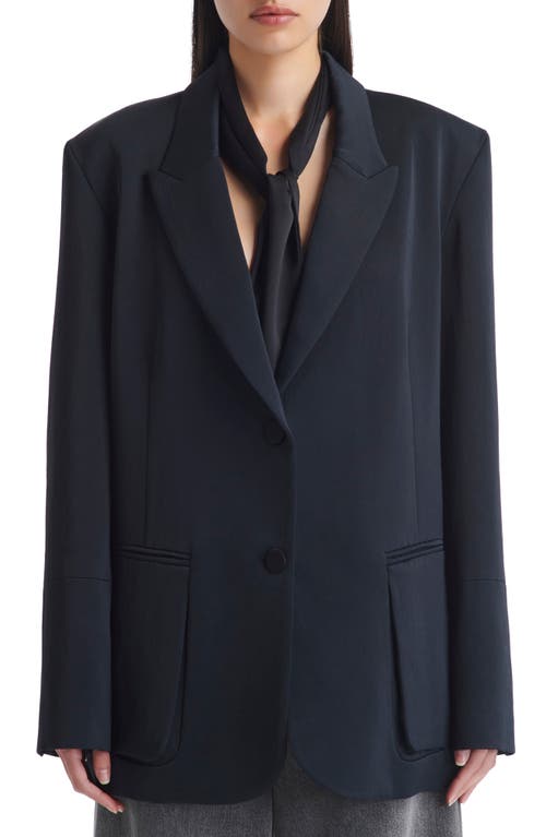 Shop Twp Sweet Pea Tie Neck Blazer In Black