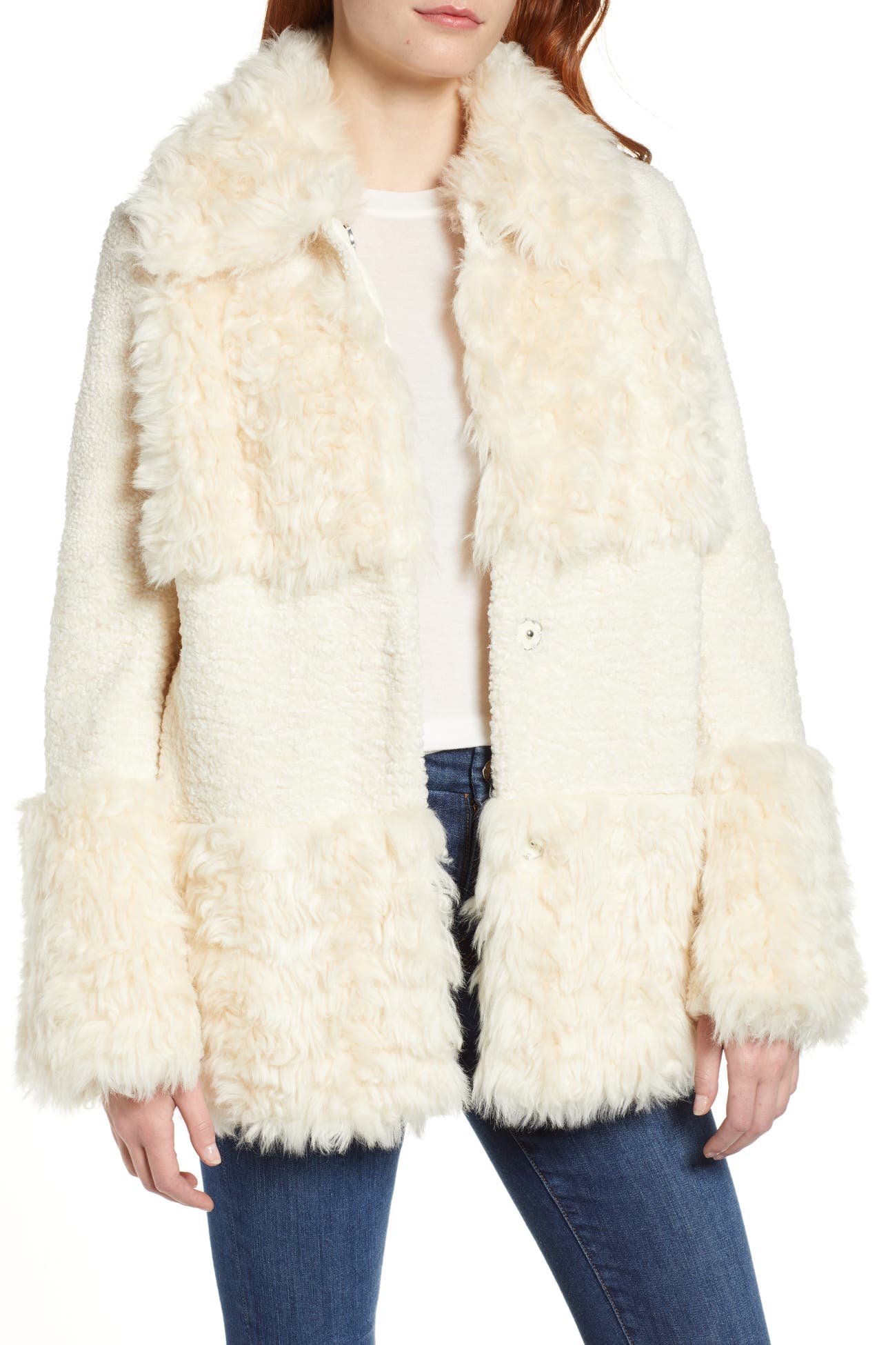 Kensie | Faux Fur Patchwork Coat | Nordstrom Rack