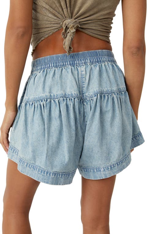 Free People Fleur Cotton Denim Shorts In Blue