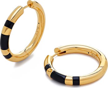 Mens black onyx hoop earrings online
