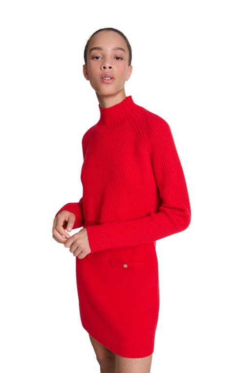 Shop Maje Knit 2-in-1 Short Dress In Red