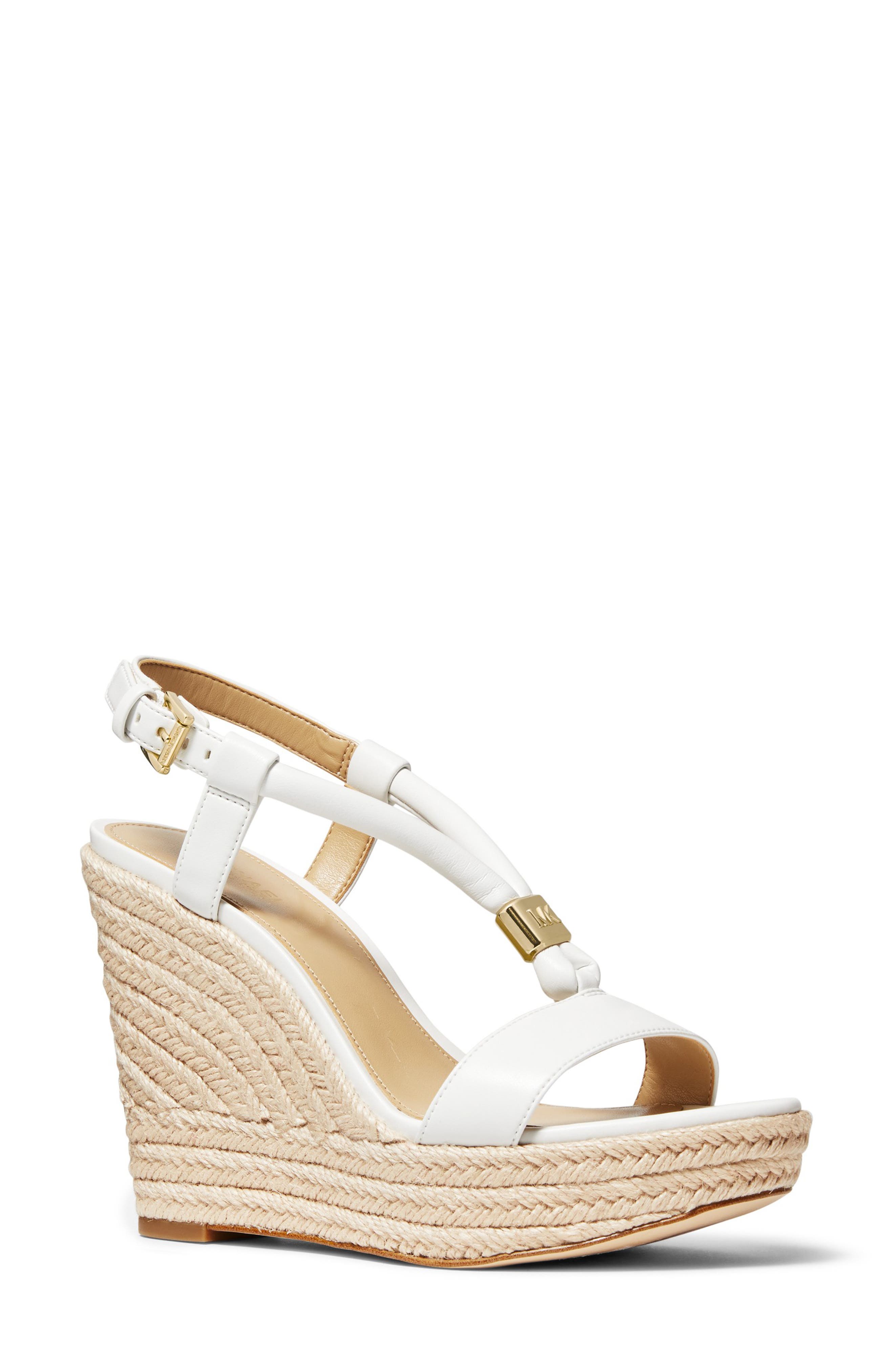 Llivia Wedge Sandal in White Leather at Nordstrom Nordstrom Women Shoes High Heels Wedges Wedge Sandals 