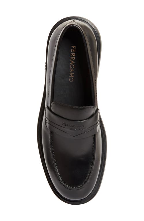 Shop Ferragamo Caligola Penny Loafer In Nero Nero Nero