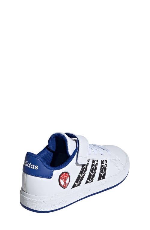 Adidas Originals Adidas Kids' Grand Court Spider-man Sneaker In White/black/royal Blue