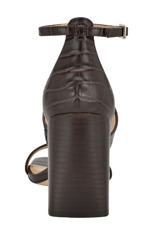 Calvin Klein Sheryl Ankle Strap Sandal In Dark Brown