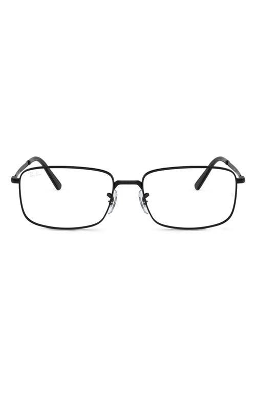 Ray-Ban 57mm Rectangular Optical Glasses in Black at Nordstrom