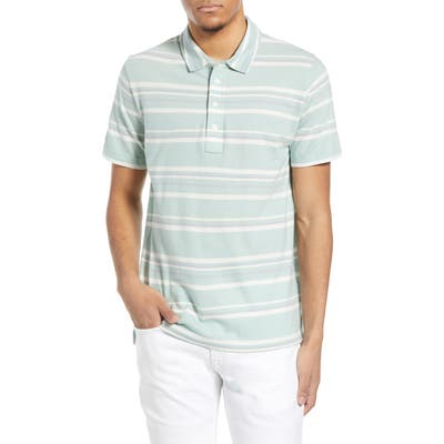 Billy Reid Trim Fit Stripe Polo Shirt, Green