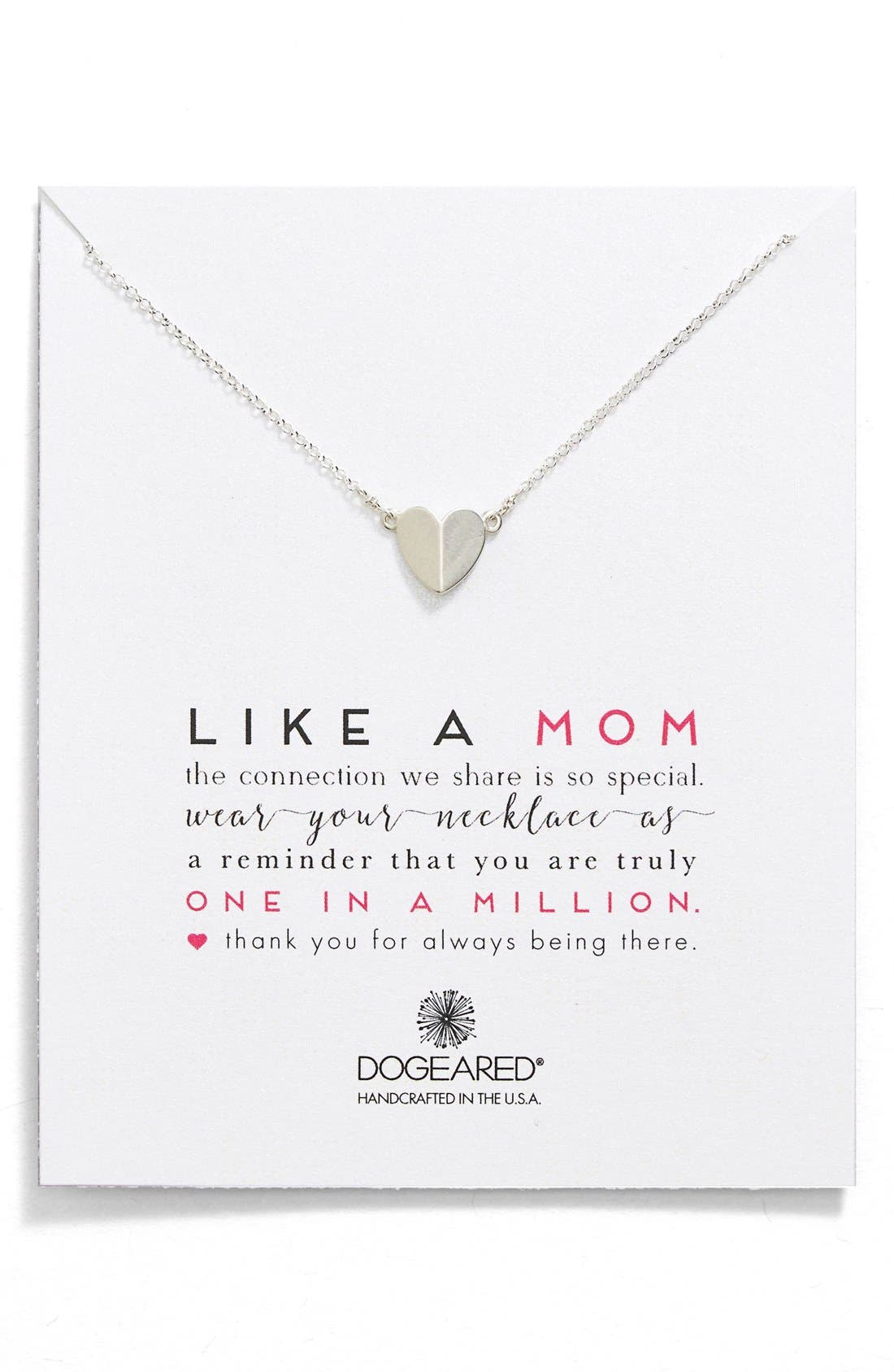 Dogeared 'Like a Mom' Peaked Heart Pendant Necklace Nordstrom
