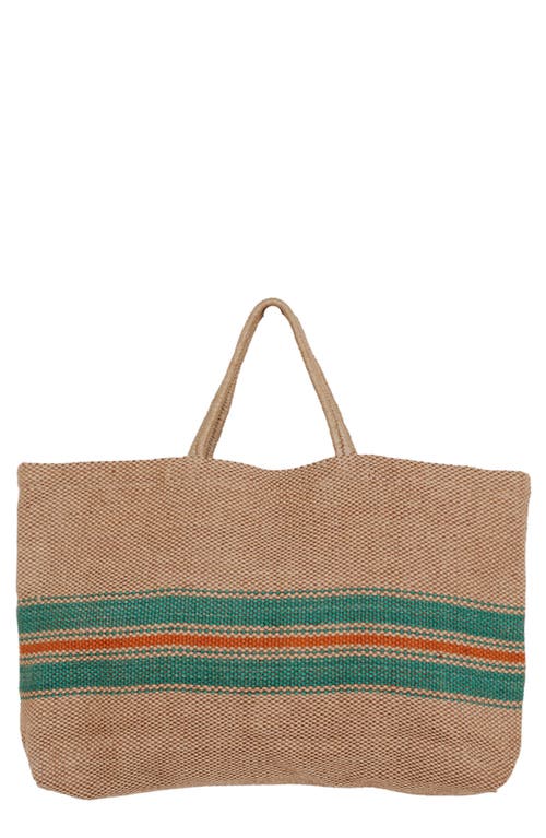 Shop Will And Atlas Will & Atlas Baja Wide Market Shopper Jute Tote In Natural/orange/turquoise