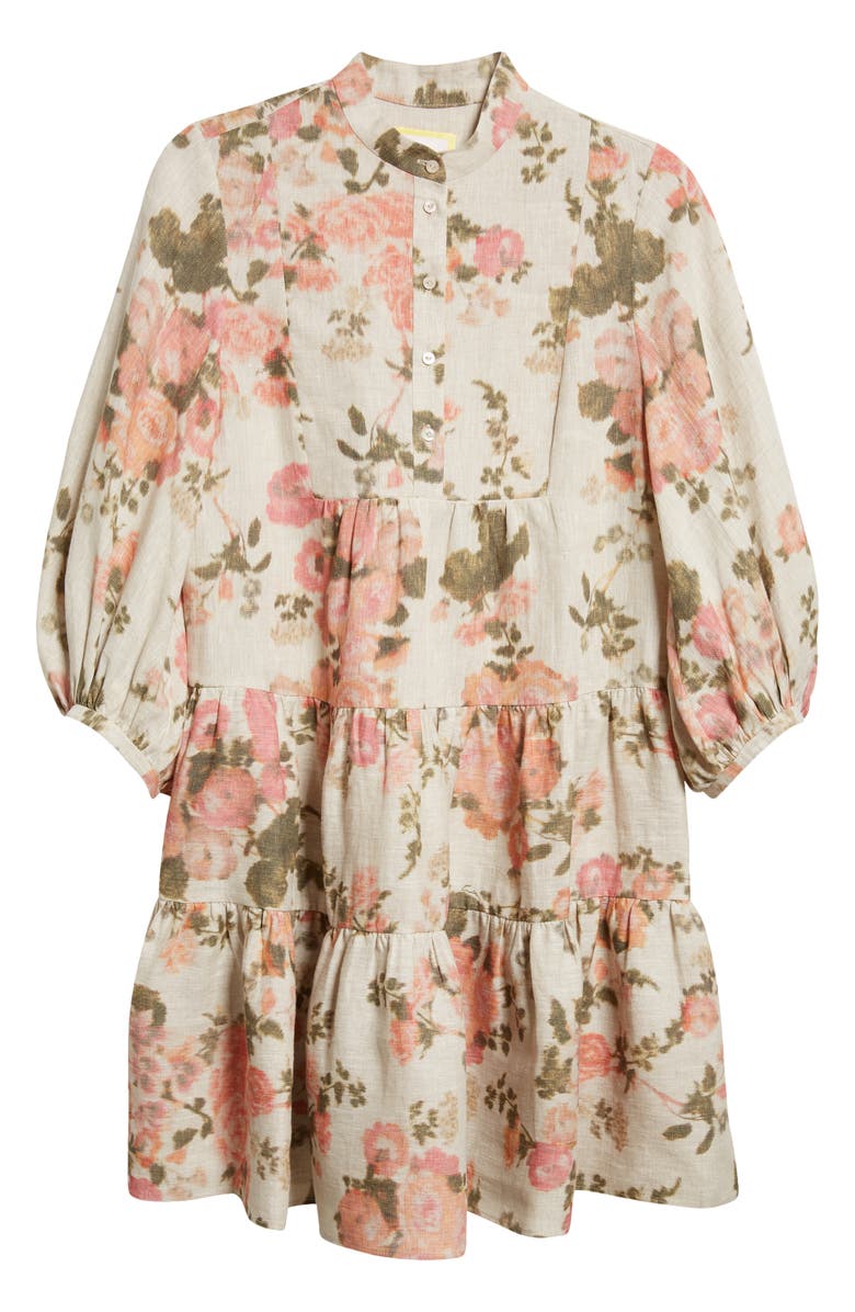 Erdem Winona Floral Print Tiered Linen Dress | Nordstrom
