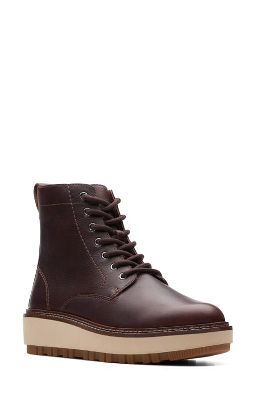 Clarks(r) Orianna Lace-Up Boot in Dark Brown Leather